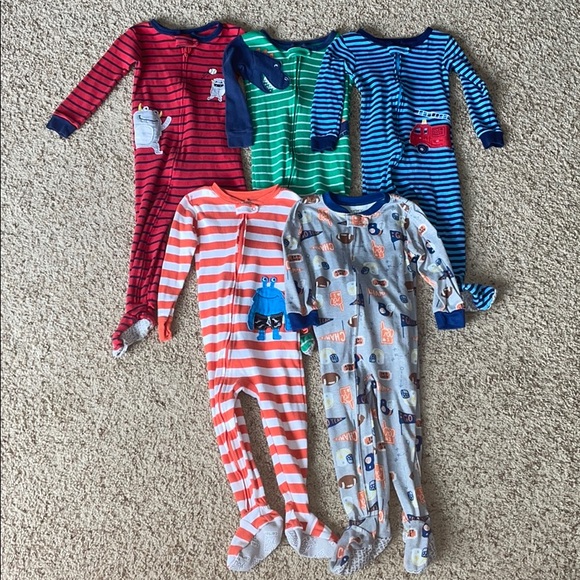 Carter's Other - 💞SALE💞 Bundle of 5 Toddler Boy’s Footie PJs - 2T